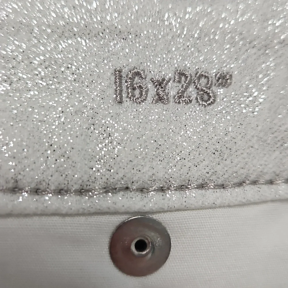 Tommy Bahama Metallic High Rise Ankle Denim: Metallic White/Silver: Size- 16 - Picture 16 of 16